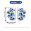 Orstarry 925 Silver Blue Iris Flower Earrings Women Hoop Earring Anniversary Jewelry Trendy Gifts