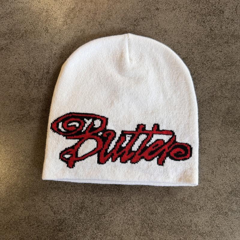 1pc Unisex Beaines Knitted Hat,Acrylic Letter Warm Elasticity Design Skull Cap,Suitable for Everyday Wear,Autumn and Winter