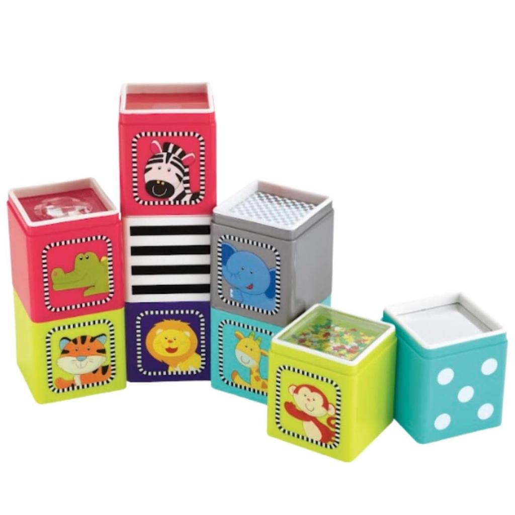 Early Learning Center Jungle Animal Educational Building Baby Baby Shower Authentic Cube, Blocks, Toy, Gift, 147703,