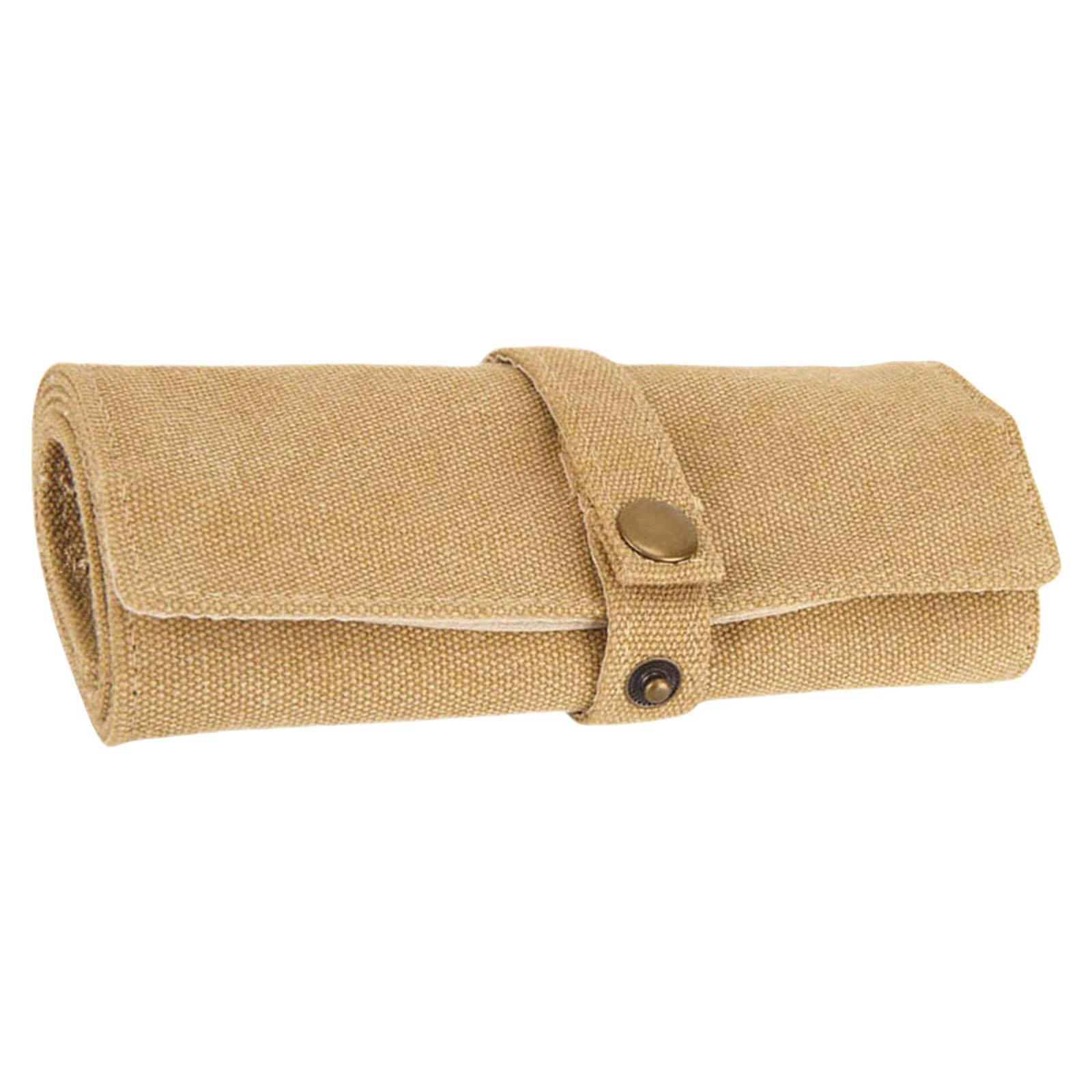 

10 Slot Travel Organizers for Smartwatch Bands Sturdy Cotton Canvas Storage Case Compatible With Most Watch Use хакі