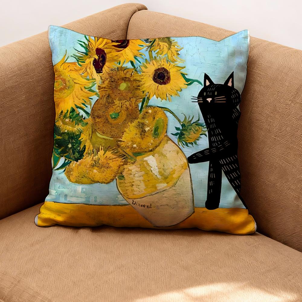 Vincent Van Gogh Cushion Cover Premium Comfort Reversible Pillow Cove -Two In One Design for Any Room & Car Interior