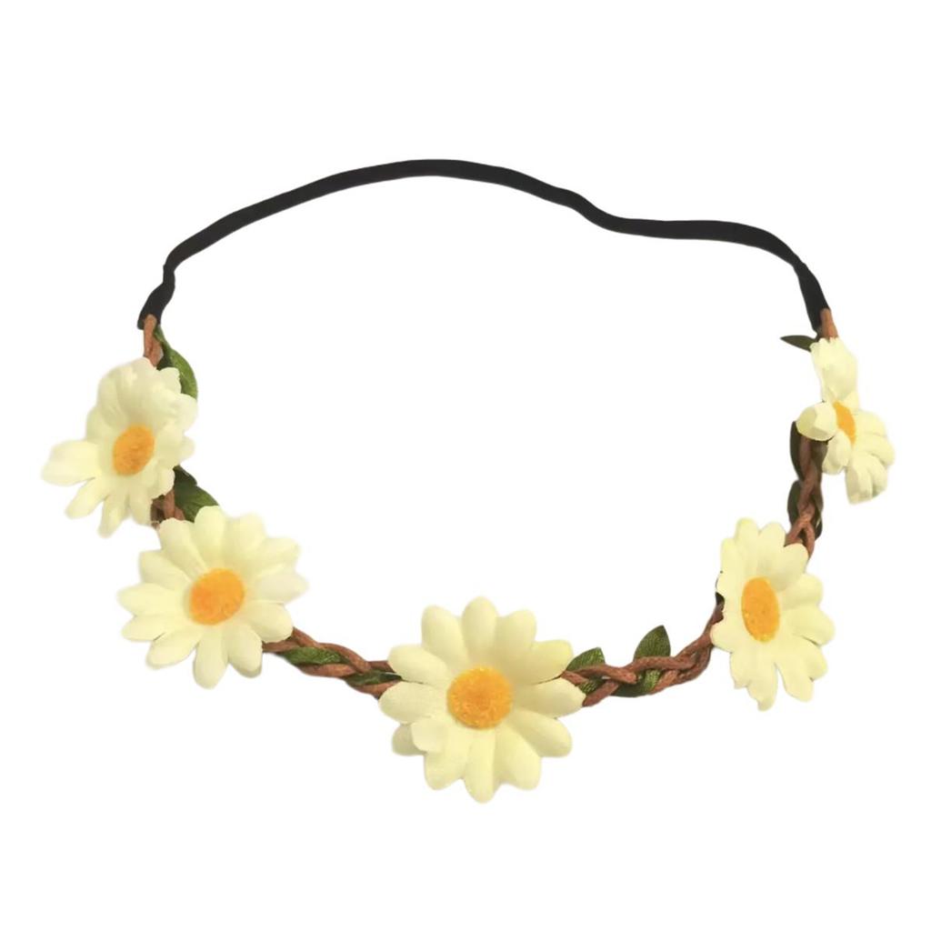 Unique Floral Wreath Daisy Hair Accessories Elastic Flower Headband Headwear For Festivals And Weddings Halloween Party