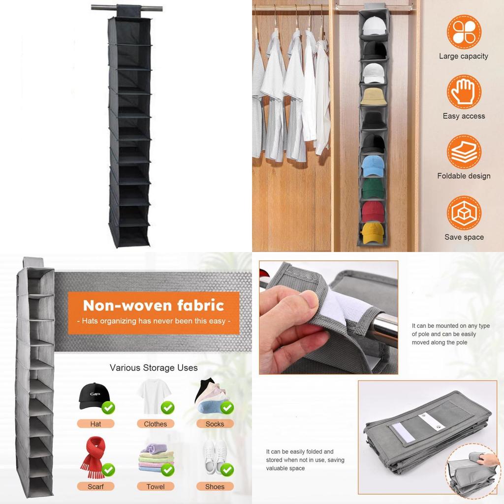 Shoe Storage Bag With Multiple Layers For Bedroom Closet And Wall Hanging Organization