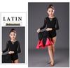 Girls' Exam Grade Latin Dance Costume Set - Long Sleeve Jumpsuit with Skirt for Autumn Practice