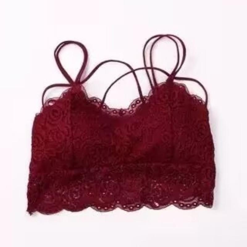 

Женский сексуальный кружевной бюстгальтер с цветочной отделкой, укороченный топ, бюстгальтер с эффектом пуш-ап, нижнее белье, нижнее белье one size красный