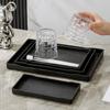 Easy To Use Black White Large Plastic Tray Plastic Multi-Purpose Serving Trays Rectangle Plastic Plates Bathroom