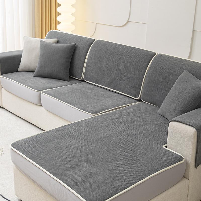 Sofa Cover Matcha Green High-Grade Universal All-Inclusive Sofa Chenille Non-Slip Four Seasons Cushion