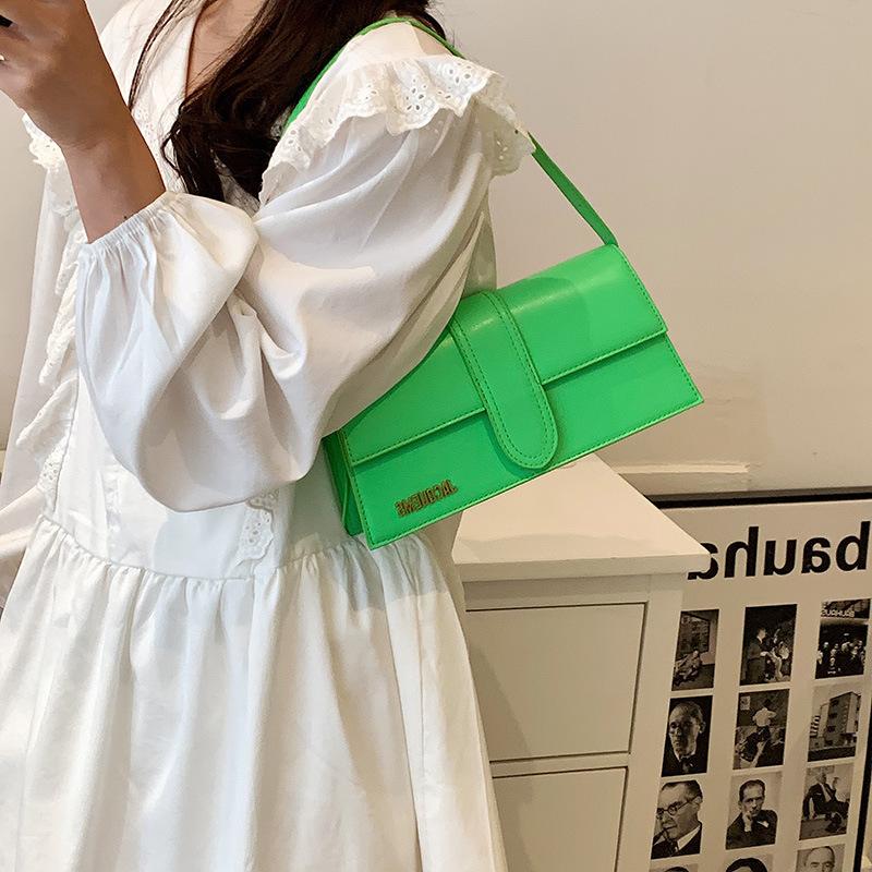 Fashion French Niche Texture Underarm Women's Bag Pure Colour Tote Shoulder Small Square Bag