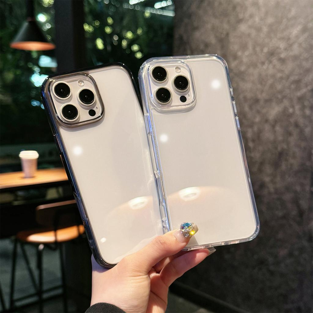 For iPhone 16 Pro Max Crystal Clear Case TPU+Acrylic Shockproof Phone Cover