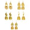 Elegant Trend Indian Jhumka Earrings Gold Plated Geometric Dangle Jewelry Accessory for Trendy Women Stylish Outfits