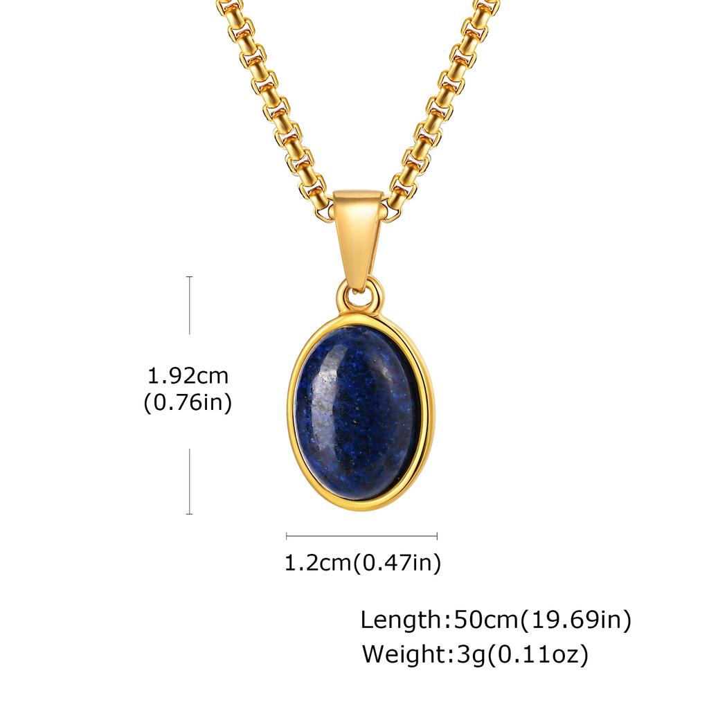Men's Fashion Minimalist Natural Tiger Eyes Stone Necklace, Stainless Steel Geometric Pendant Necklace, Punk Vintage Jewelry