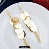 Fashion exaggerated niche temperament fringed earrings retro personality versatile sequined earrings women's long ear jewelry