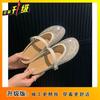 Cool slippers women's 2025 summer new temperament simple casual rhinestone hollow breathable bag head half slippers women's outer wear