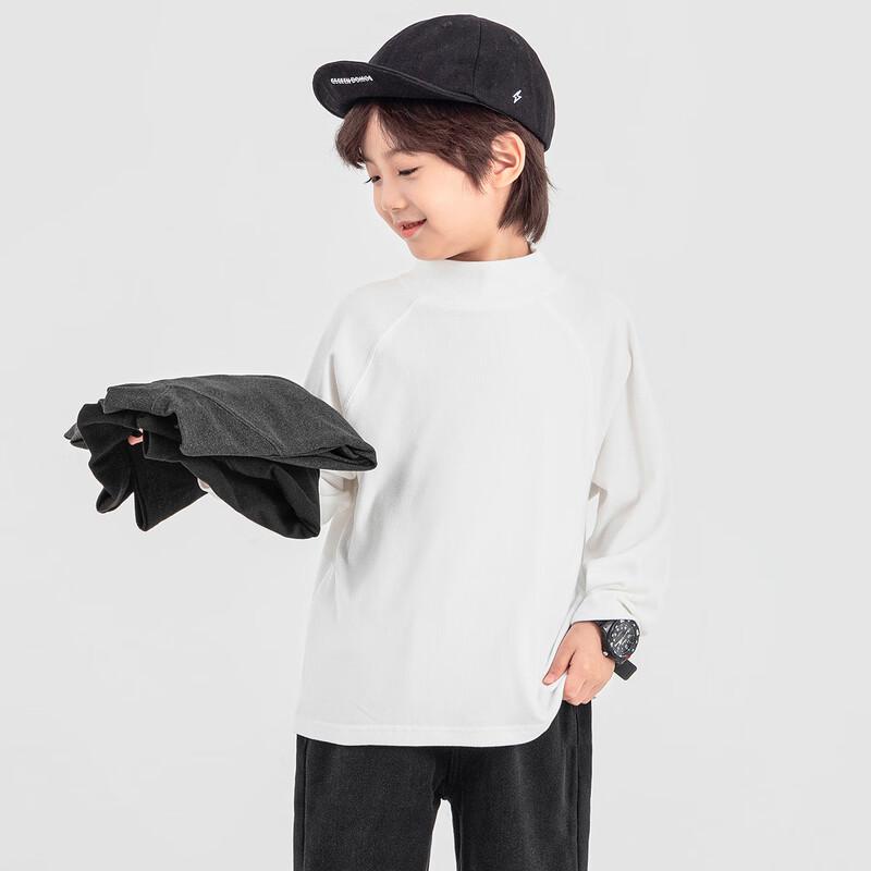 Kids' Winter Fluffy Stand Collar Long-Sleeve Base Layer T-Shirt