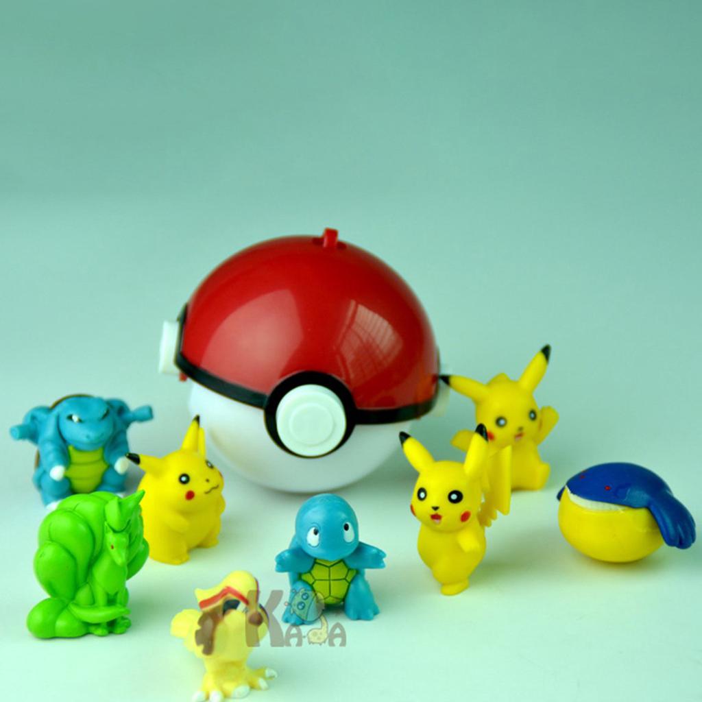 4PCS Pokemon Throw Pops PokeBall Cosplay Po p-up Elf Go Fighting Poke Ball Toy ~