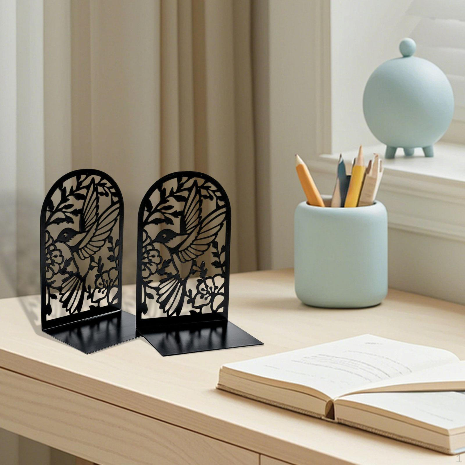 

Decorative Hummingbird Bookends for Desktop And Shelf Support чёрный
