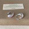 Oval Earrings with Silver Hooks and Clasps, Women's Simple and Niche Electroplated Gold Style