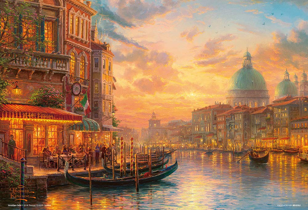 [Made in Japan] 1000-Piece Jigsaw Puzzle "Venetian Cafe at Dusk" Micro Pieces (26 x 38 cm)
