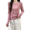 White Knitted Top Base Shirt for Women In Spring and Autumn Inner Knit Top