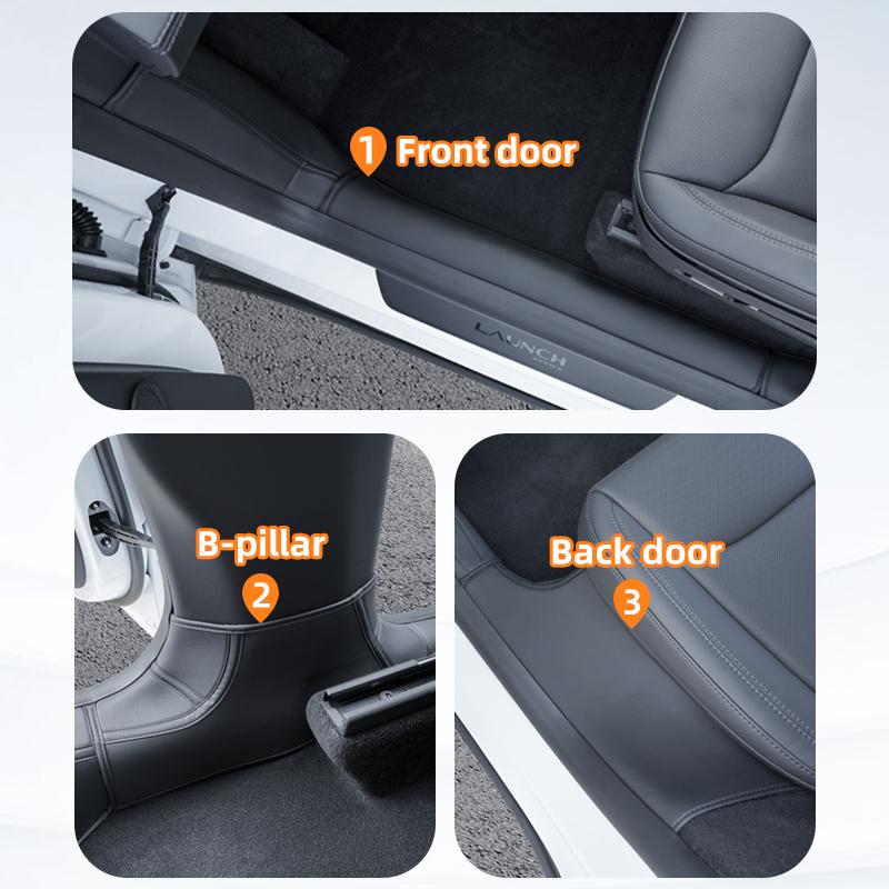 For Tesla Model Y Juniper 2026 2025 Front Rear Door Sill Protection Pads Automotive Interior Suede Protective Pad Accessories