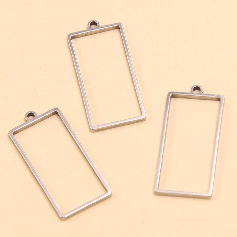 Stainless Steel Geometric Charm Molds: 10 Models & 2 Colors - Pentagram, Rhombus, Circle, Water Drop, Moon Pendants
