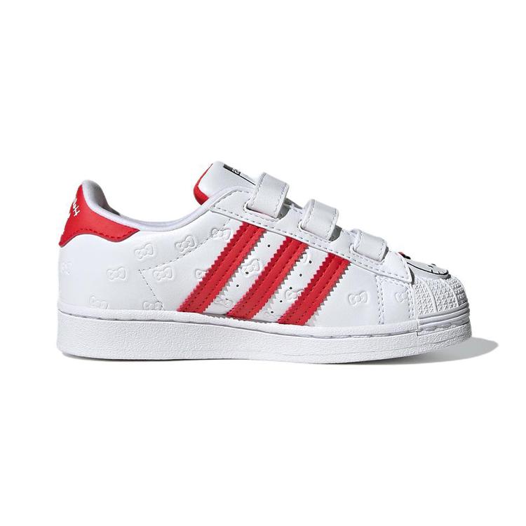 adidas Superstar J 'Allover Debossed Bows' (Unisex) Cloud White / Vivid Red / Core Black Kids' Skateboarding Shoes GV8865