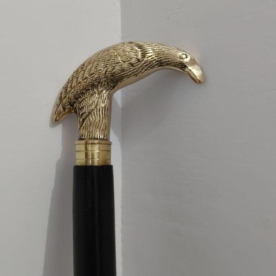 Style Finish Gold Handle Cane Bird Walking Black Stick Head Handle
