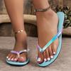 Fashion 2024 Summer Non-slip Flat Crystal Slippers for Women, Fashionable and Comfortable Flip-flops, Beach Casual Slippers for Women