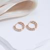 Kinel Shiny Zircon Full Paved Hoop Earrings For Women Rose Gold Bride Wedding Jewelry