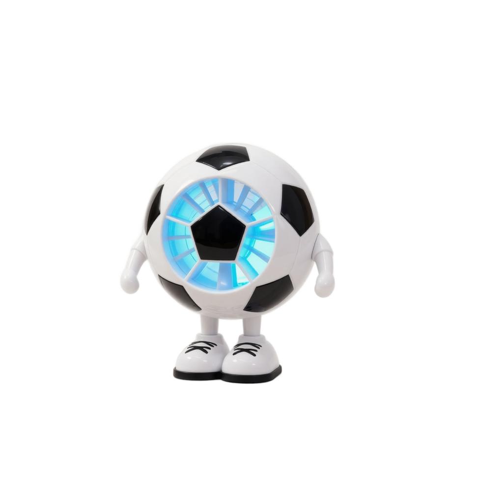 Portable Cartoon Soccer Ball Shaped Mini Fan Rechargeable Small Desk Fan with LED Light for Personal Use and Travel
