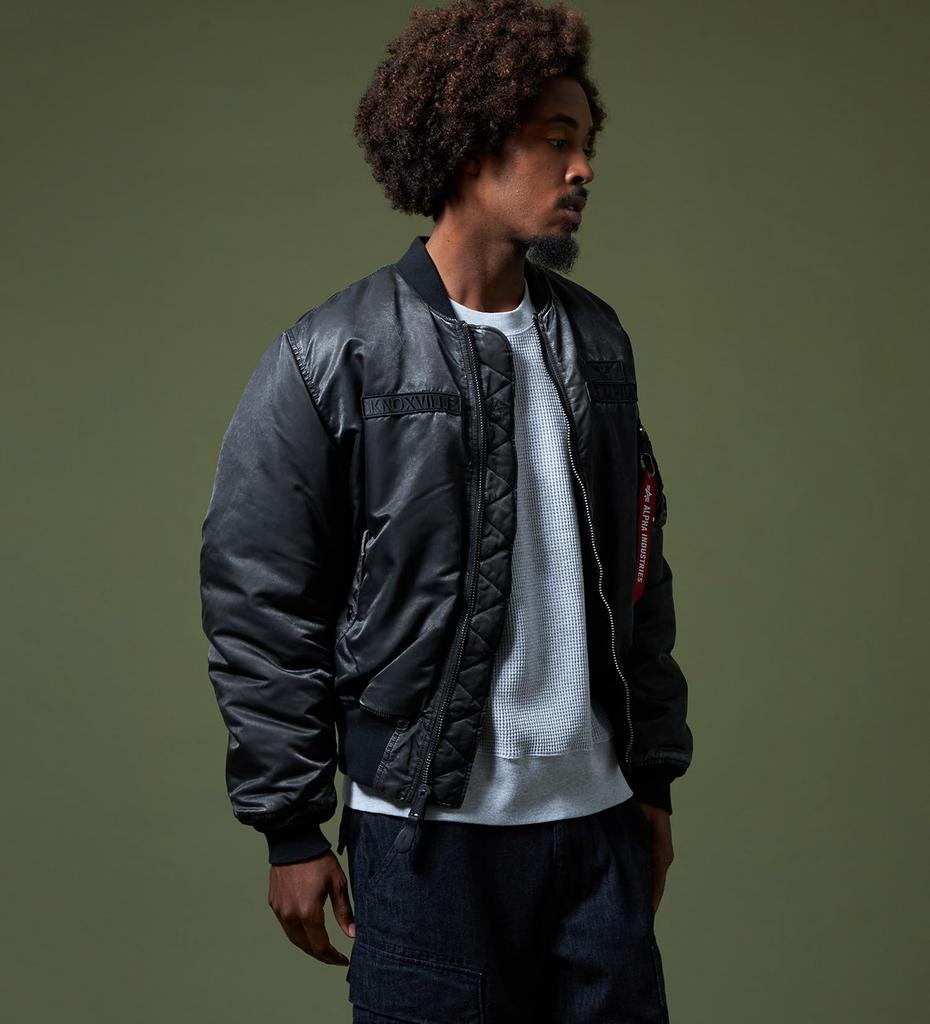 Alpha Industries Flight Scratch Air Crew US Black MA-1 Jacket, Spec, TA0531, Men's, TA0531-001,