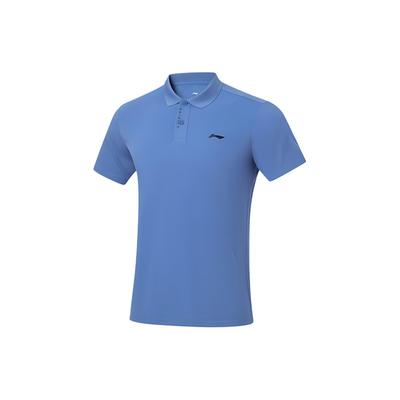 Li Ning Fitness Serie Einfarbig Bequem Vielseitig Atmungsaktiv Schnelltrocknend Kurzarm Poloshirt Herren Poloshirts Paris-Blau APLT009-3