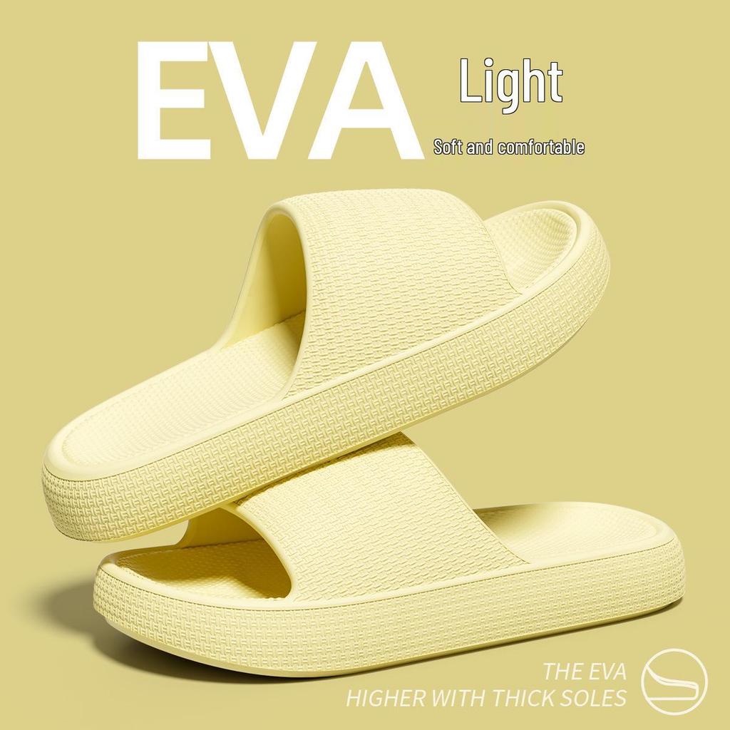 Jie Liya Small Grid Women's and Men's Non-slip EVA Slippers - Summer 2025 Collection for Indoor Comfort and Fresh Feet.