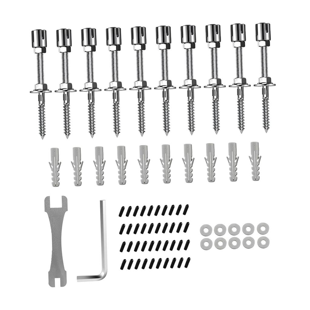 10 Pieces Trellis Crosshead Hubs Climbing Plants Kit Stainless Supports Expansion Anchors