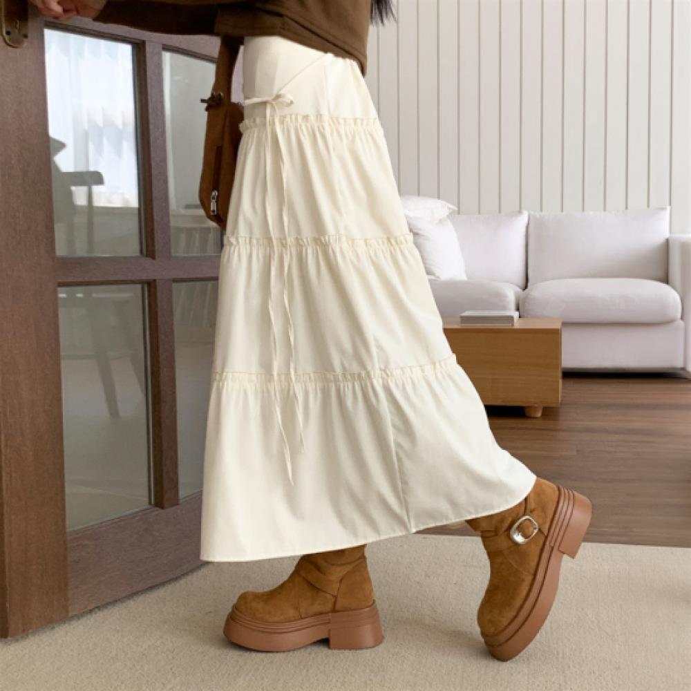 New ArrivalS Open Run Women S Simple Pintuck Flared Long Skirt