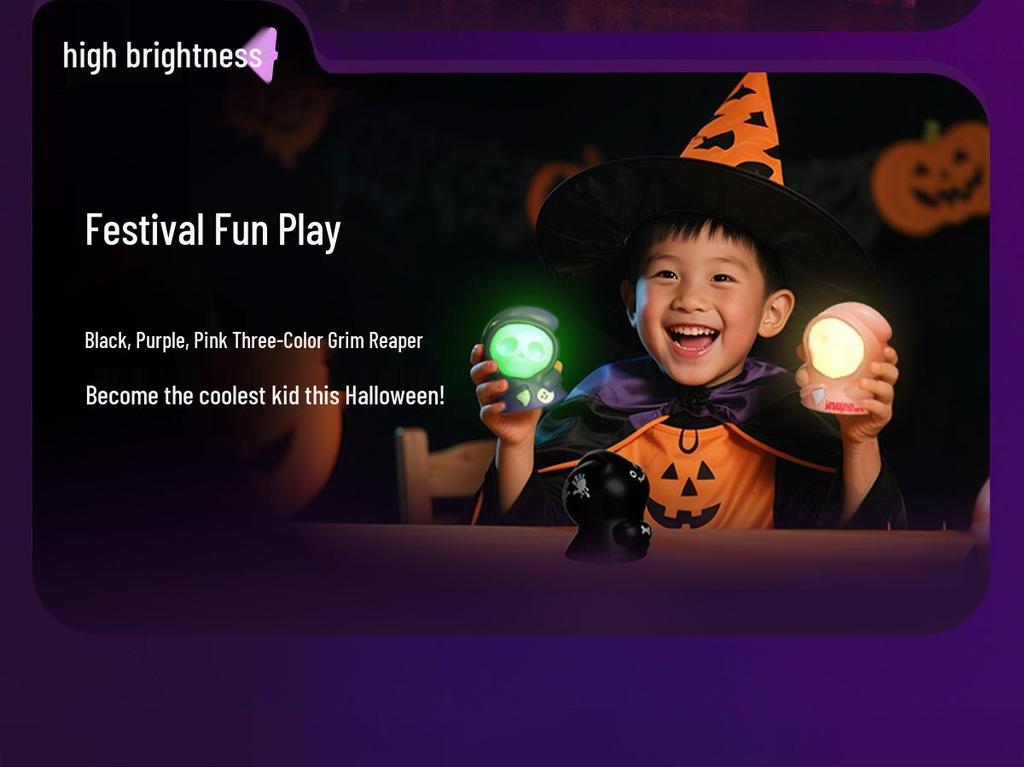Halloween Ghost Night Light Toy: USB Rechargeable, Dimmable, Eye-Friendly