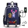 Large Capacity Backpack Printed Student USB School Bag