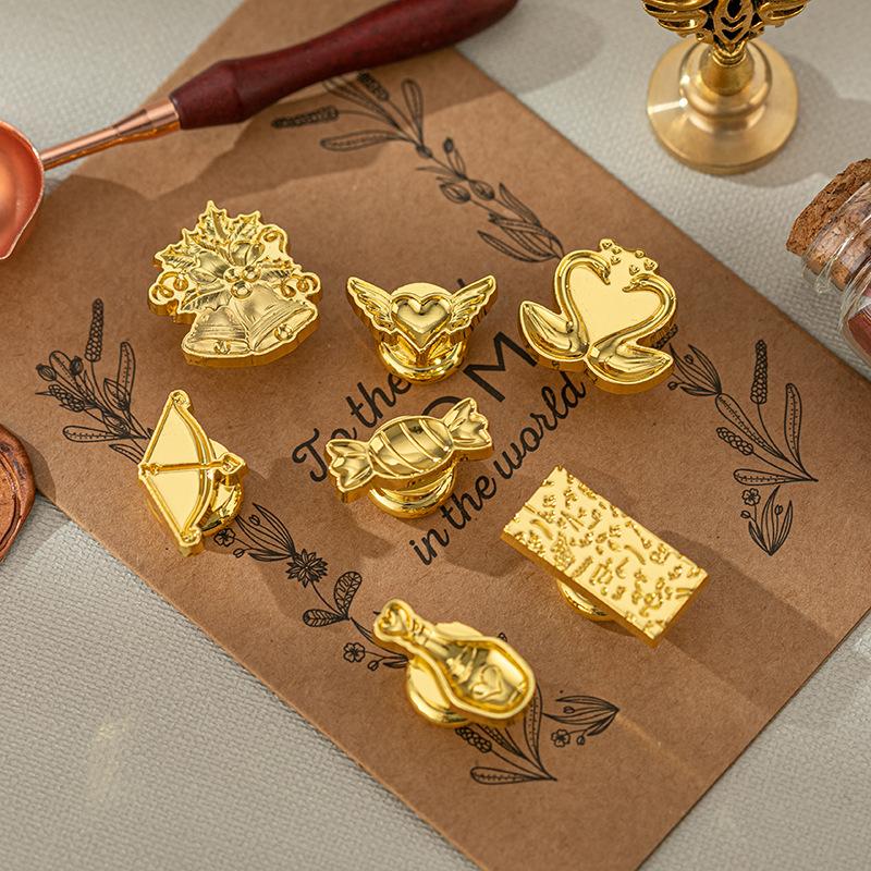 Wax Seal Stamps Vintage Retro Candy Sealing Stamp Head Xmas Animal Decorative Crown Gift Wrapping Invitations Cards Envelopes