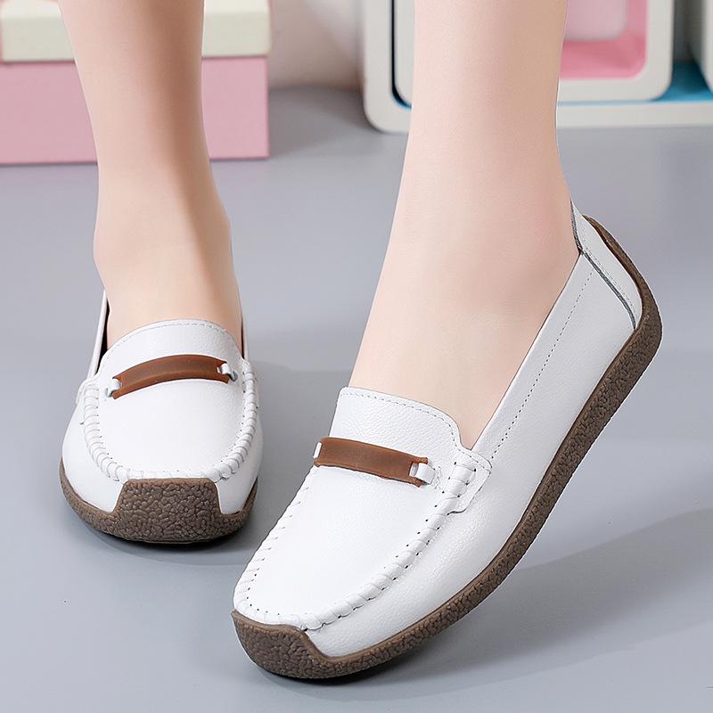 2024 Jaro & Podzim Boty z pravé kůže s měkkým klínkovým podpatkem pro ženy středního věku