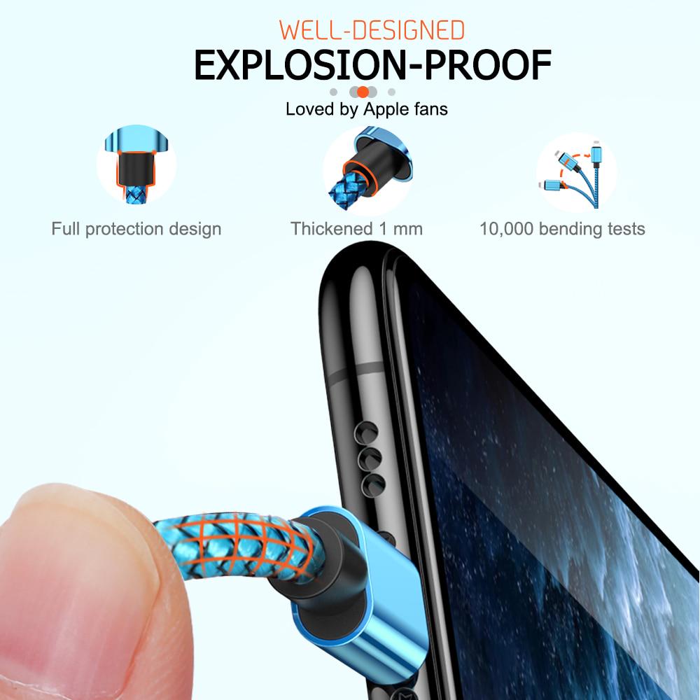 1m 2m 3m USB Nabíjecí Kabel Datový Kabel Pro Apple iPhone 7 8 Plus 6 5 S 6S 10 11 Pro X XR XS Max iPad Rychlé Nabíjení Dlouhý Kabel pro i Phone