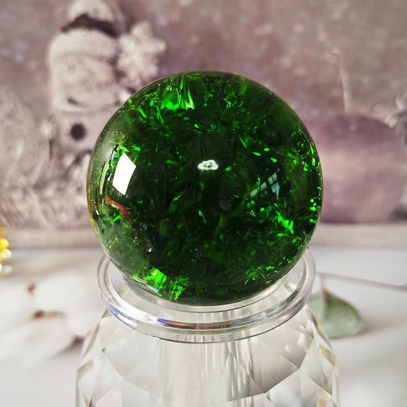 5CM Non-Fading True Color Ice Crackle Crystal Ball - Feng Shui Pond Rotating Water Feature Accessory