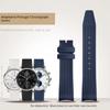 20mm New Metal Curved End Woven FKM Rubber Strap for IWC Portugal IW371609 1620 Series fluororubber watch Bracelet Watchband