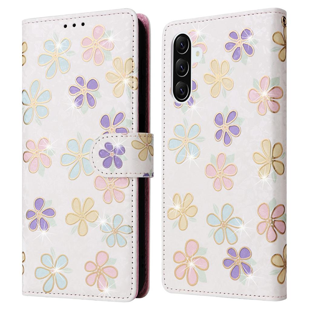 For Samsung Galaxy A37 5G Case RFID Blocking Flower Leather Phone Cover