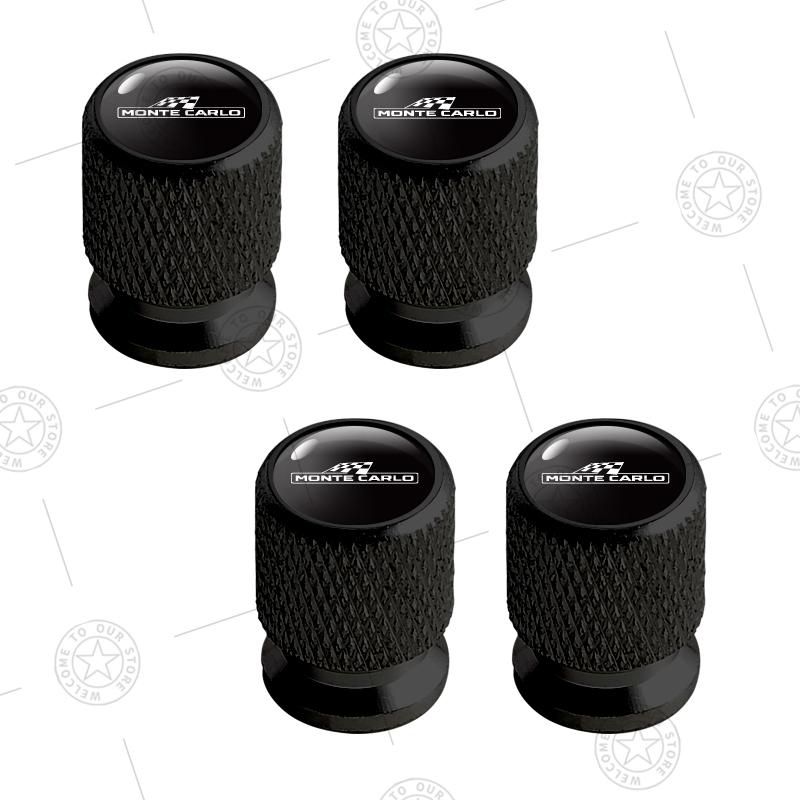 4pcs Monte Carlo Racing Flag Logo Car Wheel Tire Valve Caps Air Stem Aluminum Accessories For Skoda Kamiq Superb Octavia Rapid