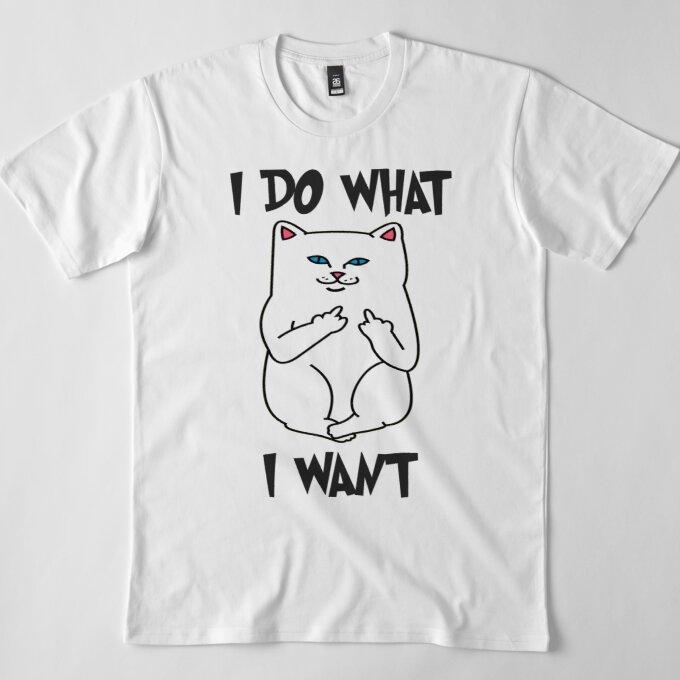 Buy Men Premium Cotton TShirt?I Do What I Want Ca Funny Cat Flipping