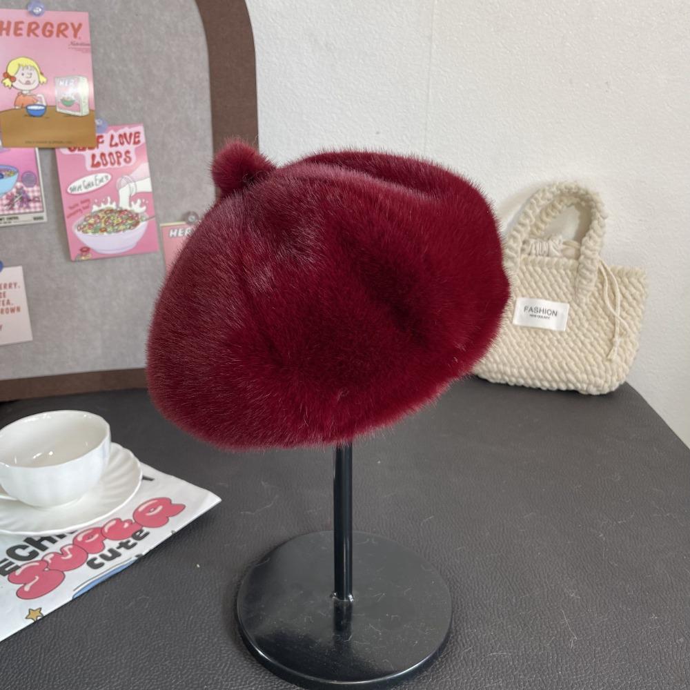Winter New Foreign Style Warm Beret Mink Thickened Pumpkin Fashion Trend Versatile Women's Hat