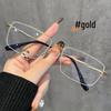 Men's Large Face Retro Square Semi-Rimless Pure Titanium Eyeglasses 88207 – High-Quality Prescription Frames