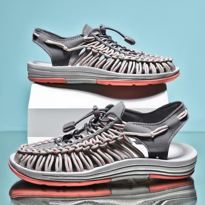 Men's woven sandals Women's casual outdoor beach shoes Large size sandals Summer breathable large size creek shoes