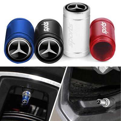 4Pcs Car Wheel Tire Valve Caps Tyre Dust Covers Auto Refit Accessories for Mercedes Benz AMG A B C D M S G Class CLA GLB GLK GLA