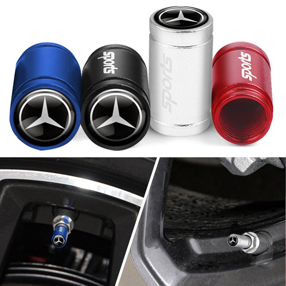 For Benz w24Pcs Car Wheel Tire Valve Caps Tyre Dust Covers Auto Refit Accessories for Mercedes Benz AMG A B C D M S G Class CLA GLB GLK GLA